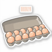 Eierkartonnen cartoon illustratie sticker (Voorkant)