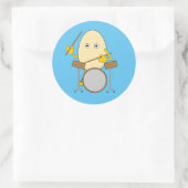 eierkopdrummer ronde sticker (Tas)