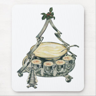 Eierpunch in een antieke kerstboom punch bowl muismat