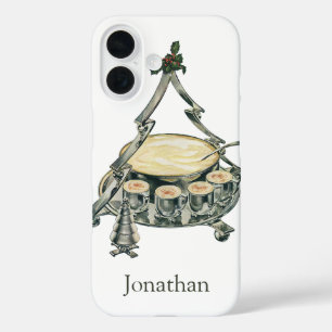 Eierpunch in een vintage kerstboom punch bowl iPhone 16 hoesje