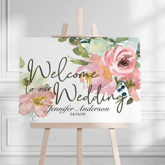 Eierschalige en Blos Roze Bruiloft Poster