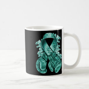 Eierstokkanker Blauwgroen lint met bokshandschoene Koffiemok