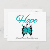 Eierstokkanker Hope vlinderlint Briefkaart (Voorkant / Achterkant)