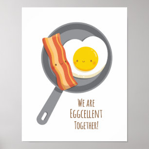 Eierstokkig Samen Leuke Bacon en Ei Muur Decoratie