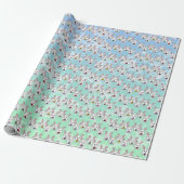 Eiervormige paaskonijnen cadeaupapier (Uitgerold)