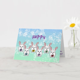 Eiervormige paaskonijnen kaart