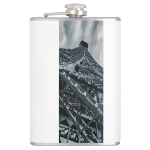 Eifel-toren Paris Steel en sky Heupfles