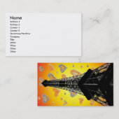 Eifel Tower Hearts Business Crd Visitekaartje (Voorkant / Achterkant)