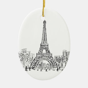 Eifel Tower Paris Keramisch Ornament