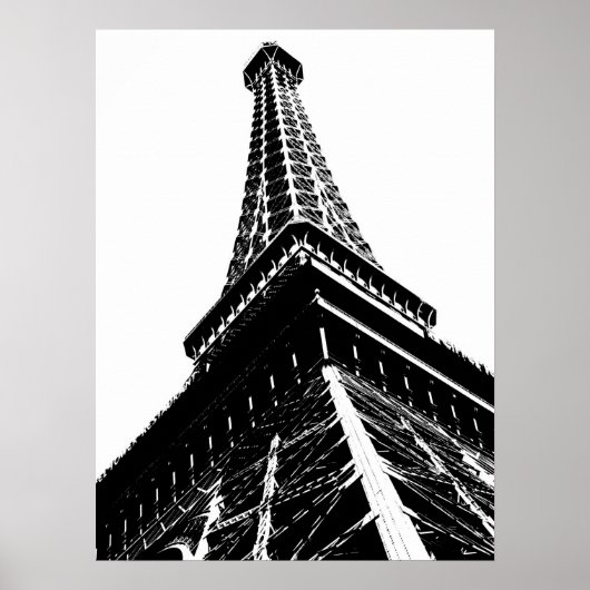 Eiffel op wit poster (Voorkant)
