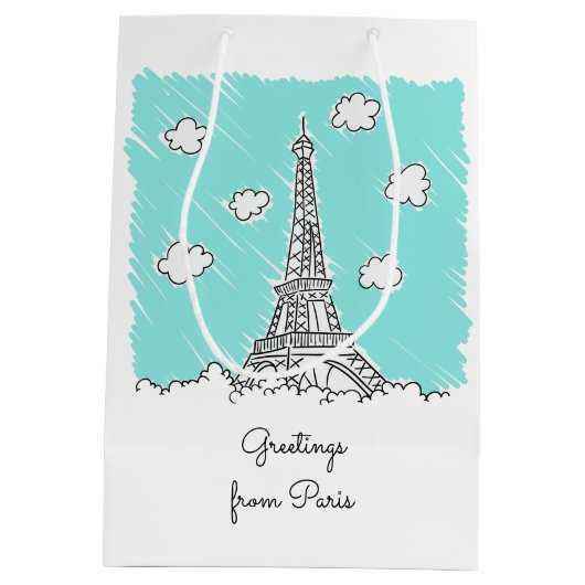 Eiffel Tour Eiffel sac cadeau personnalisé (Dos)
