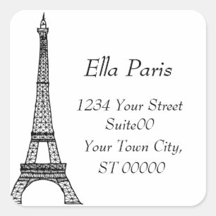 Eiffel Tower Address Sticker