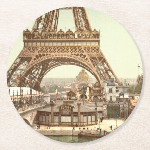 Eiffel Tower Base, Parijs, Frankrijk Ronde Kartonnen Onderzetter