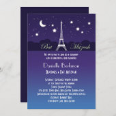 Eiffel Tower Bat Mitzvah Uitnodiging (Voorkant / Achterkant)