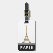 Eiffel Tower Black Modern Paris Word Custom Frankr Bagagelabel (Voorkant verticaal)