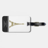 Eiffel Tower Black Modern Paris Word Custom Frankr Bagagelabel (Achterkant horizontaal)