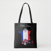 *~* Eiffel Tower Black Outline White Paris Draagtas (Voorkant)