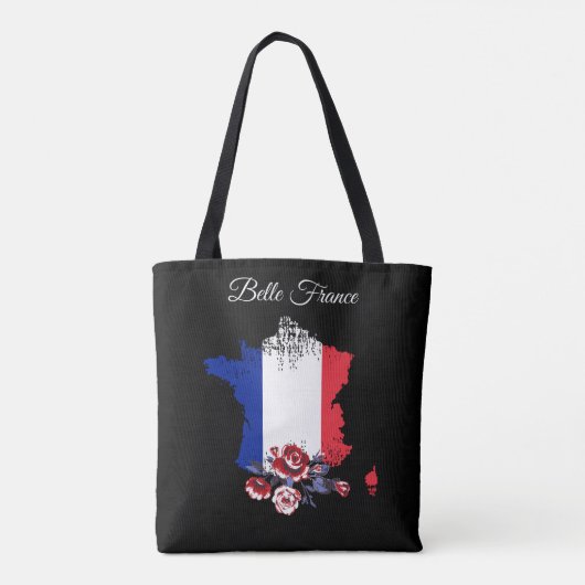 *~* Eiffel Tower Black Outline White Paris Draagtas (Achterkant)