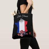 *~* Eiffel Tower Black Outline White Paris Draagtas (Dichtbij)