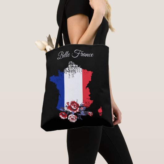 *~* Eiffel Tower Black Outline White Paris Draagtas (Dichtbij)