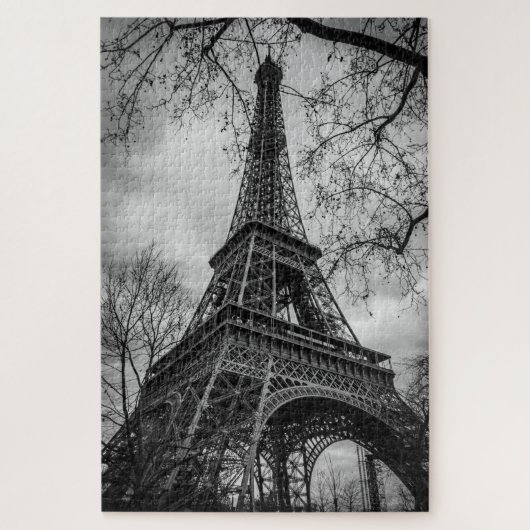 Eiffel Tower Black & White Puzzle Legpuzzel (Verticaal)