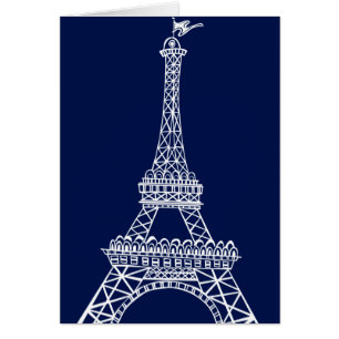 Eiffel Tower Blue en White Sjabloon