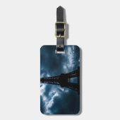 Eiffel Tower Blue Night Bagagelabel (Voorkant verticaal)