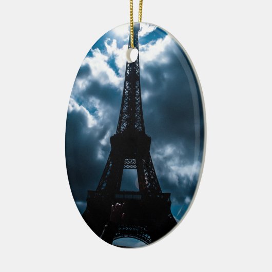 Eiffel Tower Blue Night Keramisch Ornament (Links)