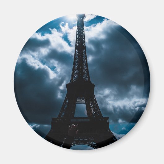 Eiffel Tower Blue Night Magneet (Voorkant)