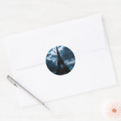 Eiffel Tower Blue Night Ronde Sticker (Envelop)