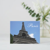 Eiffel Tower, Blue Sky, Parijs, Frankrijk Briefkaart (Staand voorkant)