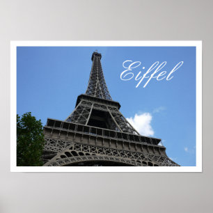 Eiffel Tower, Blue Sky, Parijs, Frankrijk Poster