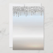 Eiffel Tower,Bow,Tiara,Drips Silver Quinceañera Kaart (Achterkant)