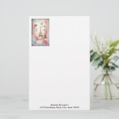 Eiffel Tower Butterflies and Flowers Briefpapier (Staand voorkant)