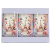Eiffel Tower Butterflies and Flowers Groot Cadeauzakje (Voorkant)
