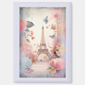 Eiffel Tower Butterflies and Flowers Magneet (Voorkant)