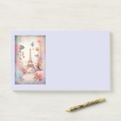 Eiffel Tower Butterflies and Flowers Post-it® Notes (Op bureau)