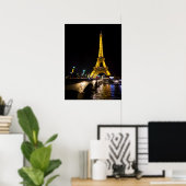 Eiffel Tower by Night over in Parijs, Poster Frank (Thuiskantoor)