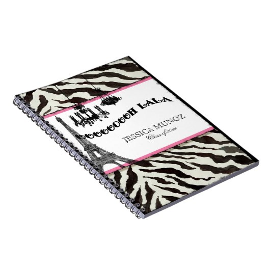 Eiffel Tower Chandelier Personalized Journal Notitieboek (Rechterzijde)