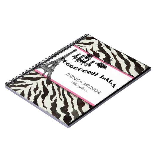Eiffel Tower Chandelier Personalized Journal Notitieboek (Linkerzijde)