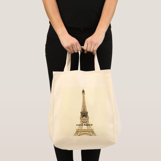 Eiffel Tower Chic Canvas Tote Bag (Devant (produit))