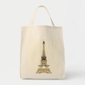 Eiffel Tower Chic Canvas Tote Bag (Devant)