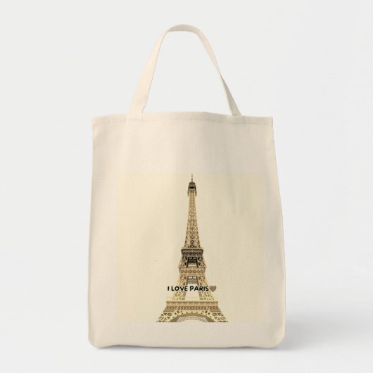 Eiffel Tower Chic Canvas Tote Bag (Voorkant)