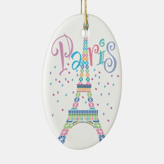 Eiffel Tower Confetti kerstversiering Keramisch Ornament (Rechts)