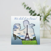 Eiffel Tower Couple Paris Weddenschap Kaart (Staand voorkant)