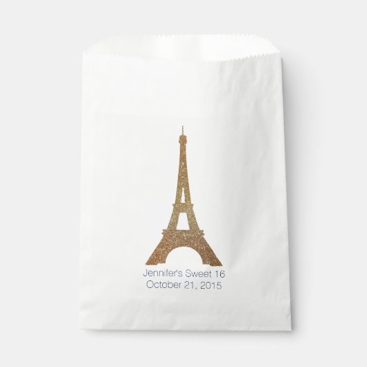 Eiffel Tower Custom Sweet 16 Favor Bag Bedankzakje (Voorkant)