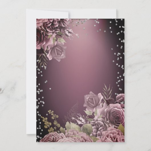 Eiffel Tower Diamonds Dark Roses Burgundy Kaart (Achterkant)