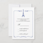 Eiffel Tower Elegant RSVP Card Invitation (Devant)
