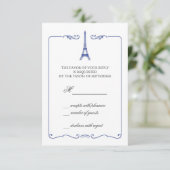 Eiffel Tower Elegant RSVP Card Invitation (Debout devant)