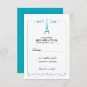 Eiffel Tower Elegant RSVP Card Invitation (Devant / Derrière)